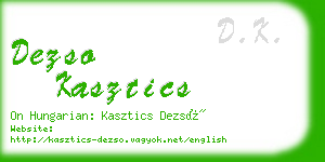 dezso kasztics business card